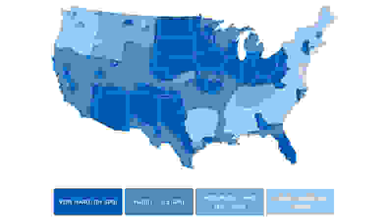 Hard water affects much of the water in the United States