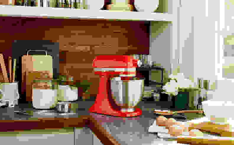 The KitchenAid Artisan Mini stand mixer.