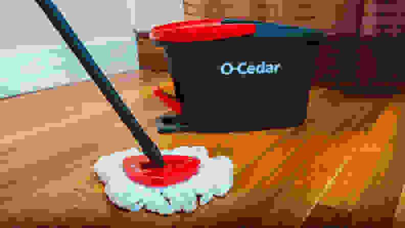 The O-Cedar is the best traditional mop we tested, it is displayed mopping hardwood.