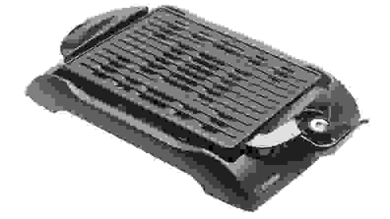 A black Zojirushi indoor grill.