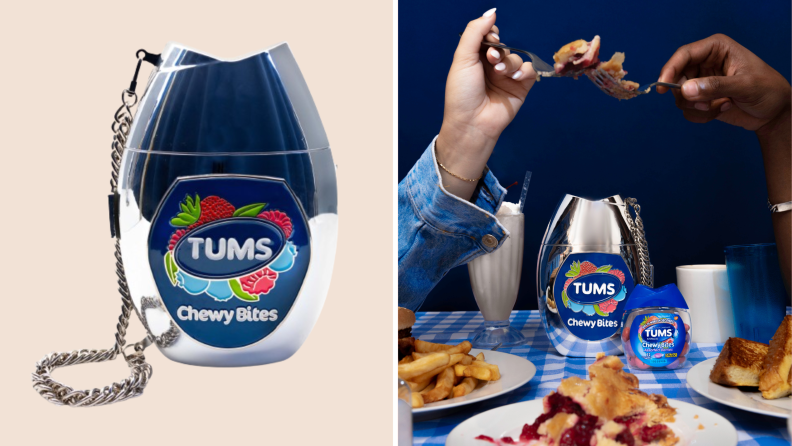 Fashion, medicine, and art come together in this brilliant, hilarious bag from Tums and Nik Bentel Studios.