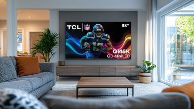 A massive 98-inch TV in a living room